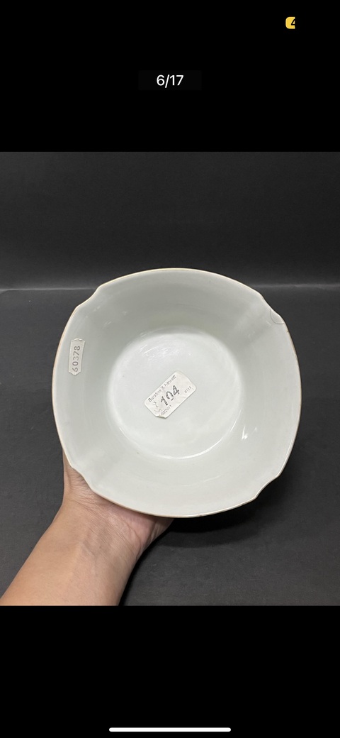 古玩陶瓷清道光 粉彩人物紋倭角碗真品鑒賞圖