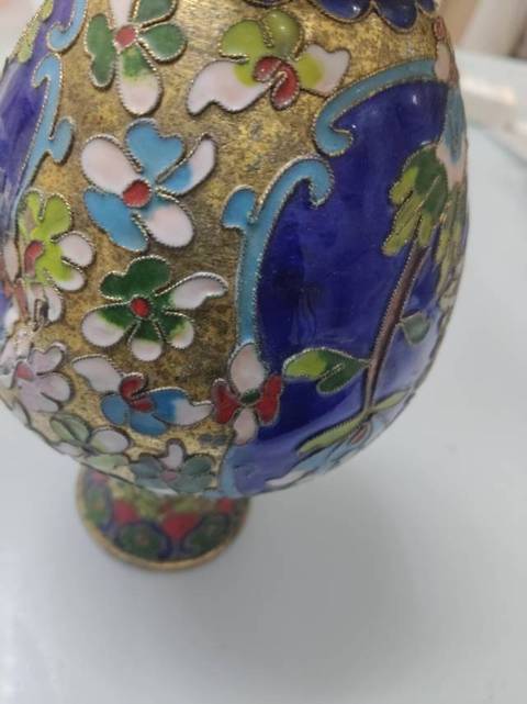 古玩銅器景泰藍瓶真品鑒賞圖