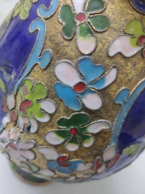 古玩銅器景泰藍瓶真品鑒賞圖