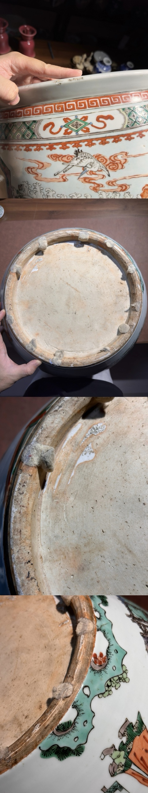 古玩陶瓷五彩人物故事紋案缸真品鑒賞圖