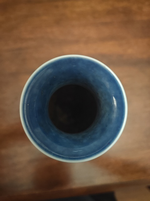 古玩陶瓷藍(lán)釉撇口瓶真品鑒賞圖