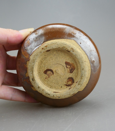 古玩陶瓷耀州窯紫金釉水盂真品鑒賞圖