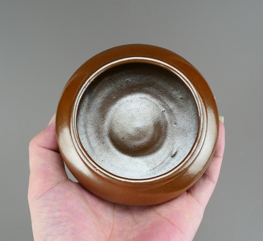 古玩陶瓷耀州窯紫金釉水盂真品鑒賞圖