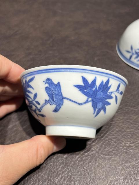 古玩陶瓷青花花鳥紋杯真品鑒賞圖