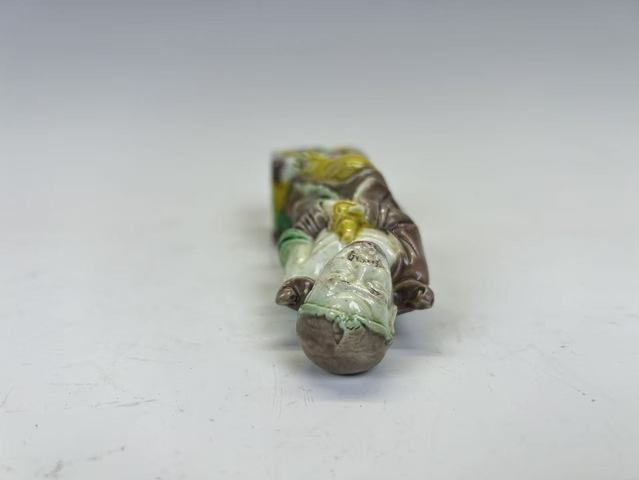 古玩陶瓷清末民初·素三彩達摩造像拍賣，當前價格99元