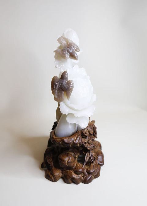 古玩玉器糖白玉巧雕玉堂富貴擺件真品鑒賞圖