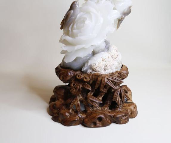 古玩玉器糖白玉巧雕玉堂富貴擺件真品鑒賞圖