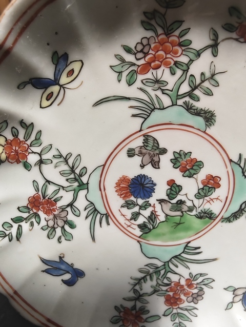 古玩陶瓷晚清五彩盤真品鑒賞圖