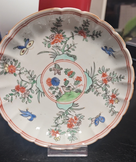 古玩陶瓷晚清五彩盤真品鑒賞圖