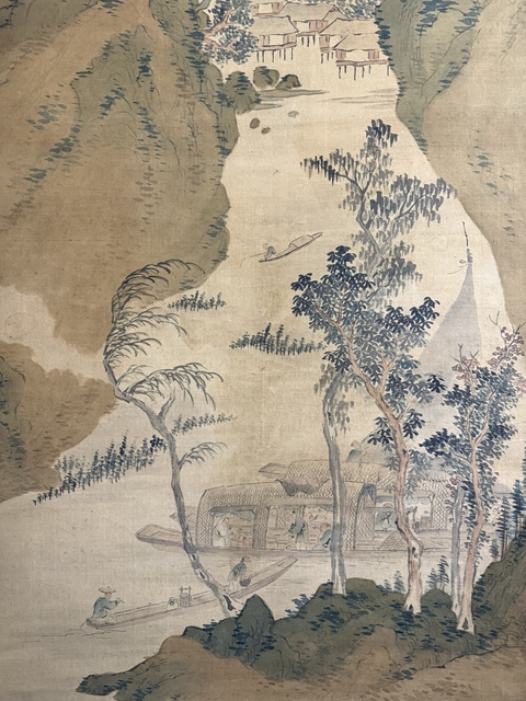 古玩字畫垂釣圖真品鑒賞圖