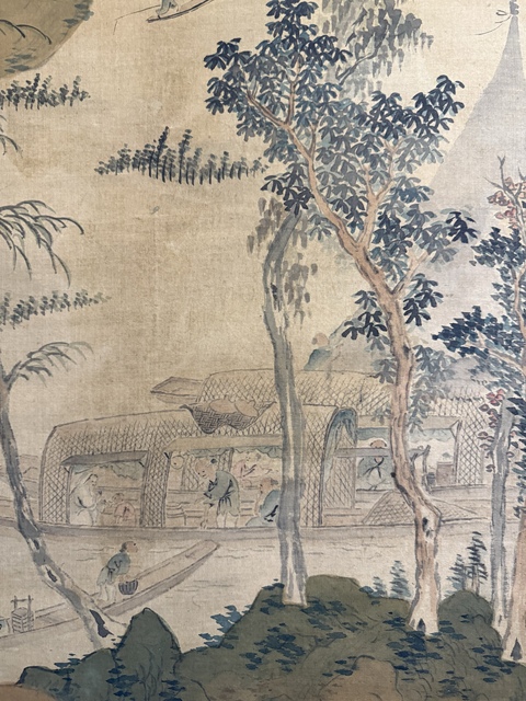 古玩字畫垂釣圖真品鑒賞圖