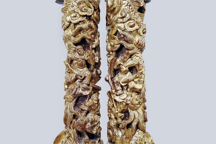 古玩雜項金漆木雕真品鑒賞圖