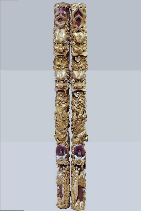 古玩雜項金漆木雕真品鑒賞圖