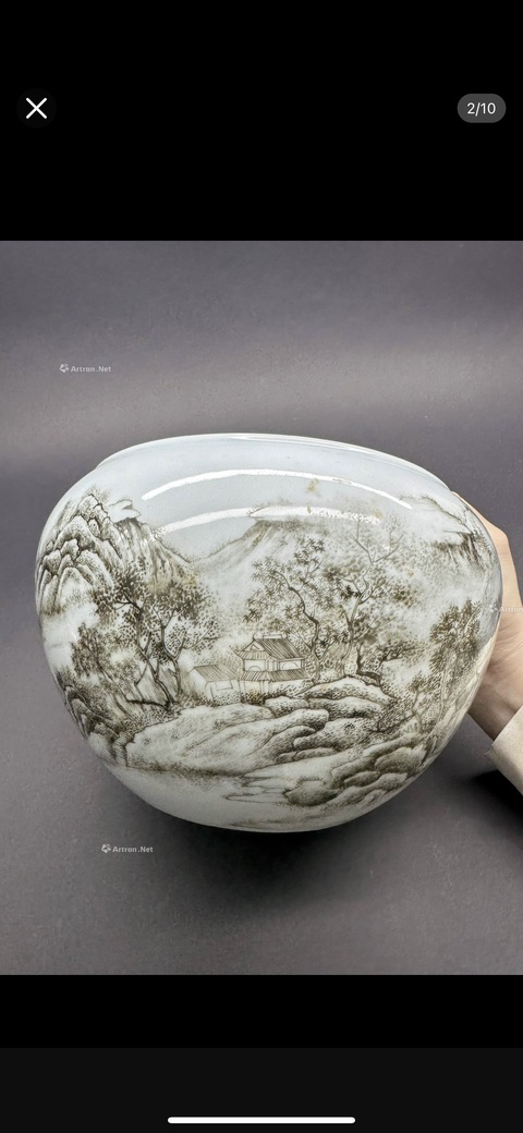 古玩陶瓷墨彩洗真品鑒賞圖