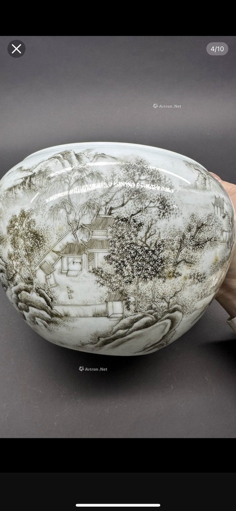 古玩陶瓷墨彩洗真品鑒賞圖