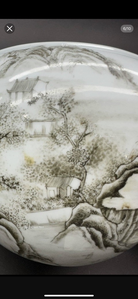 古玩陶瓷墨彩洗真品鑒賞圖