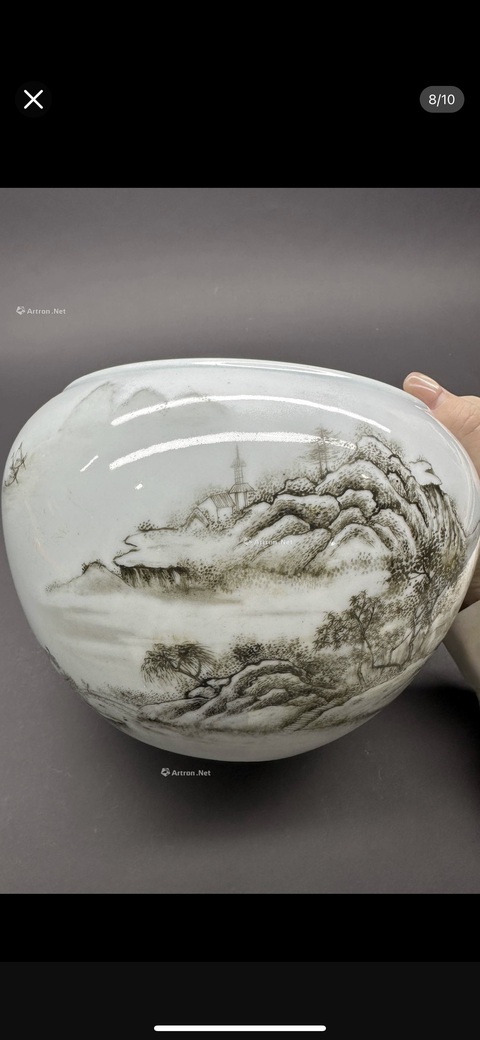 古玩陶瓷墨彩洗真品鑒賞圖