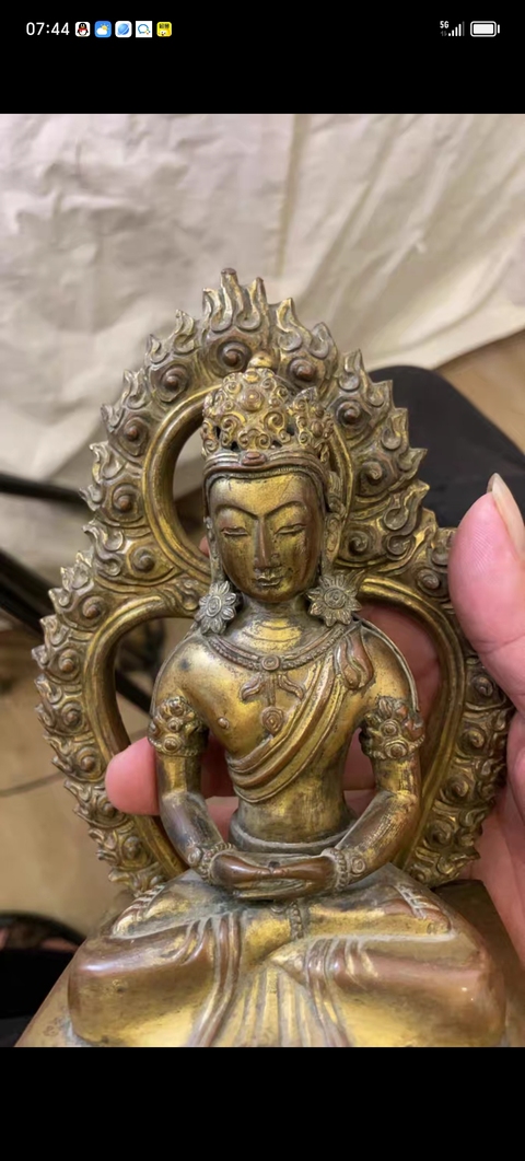 古玩銅器無量壽佛真品鑒賞圖