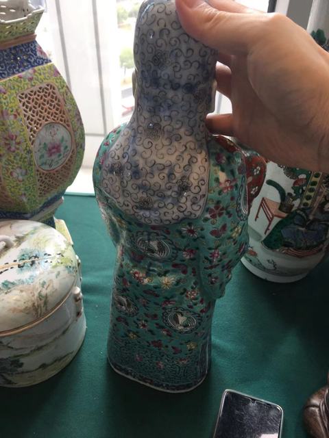 古玩陶瓷福星粉彩塑像真品鑒賞圖