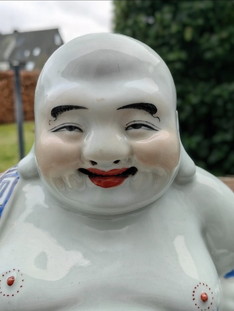 古玩陶瓷民國粉彩彌勒真品鑒賞圖