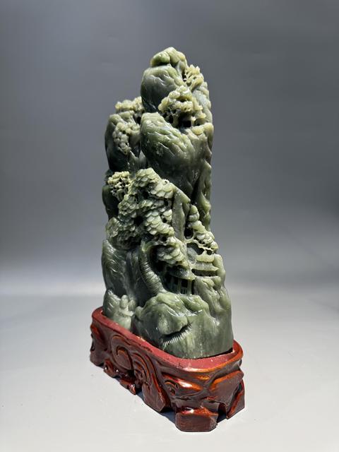 古玩玉器岫玉雕“山子擺件”真品鑒賞圖