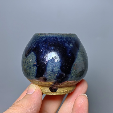 古玩陶瓷清代,磁州窯窯變雞心杯拍賣,當前價格588元