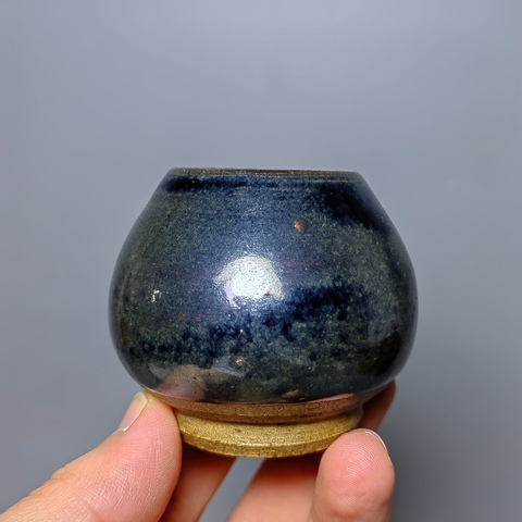 古玩陶瓷清代,磁州窯窯變雞心杯拍賣,當前價格588元