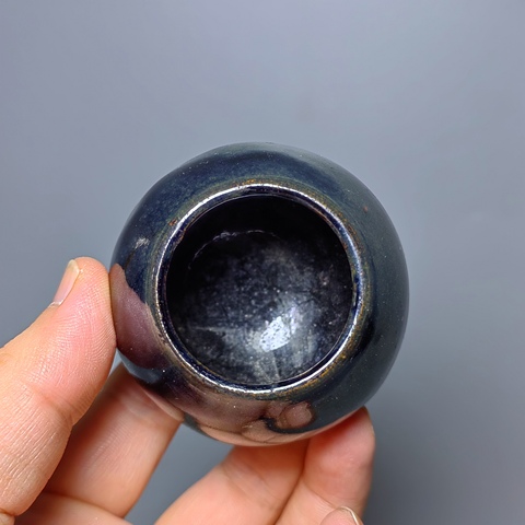 古玩陶瓷清代,磁州窯窯變雞心杯拍賣,當前價格588元