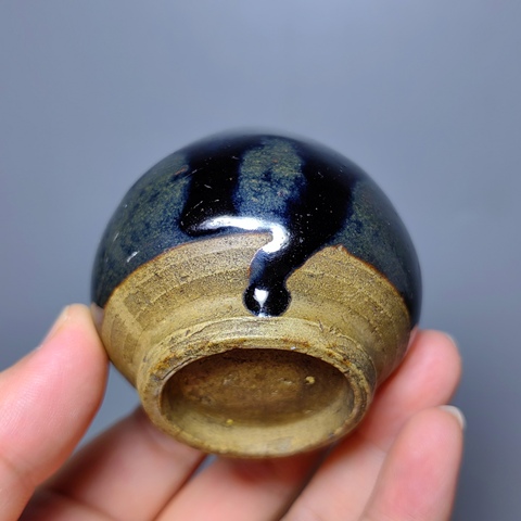 古玩陶瓷清代,磁州窯窯變雞心杯拍賣,當前價格588元