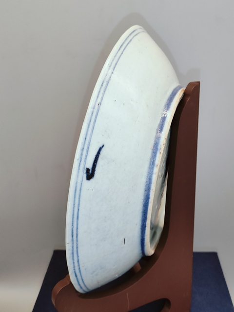 古玩陶瓷雍正青花螭龍紋盤真品鑒賞圖