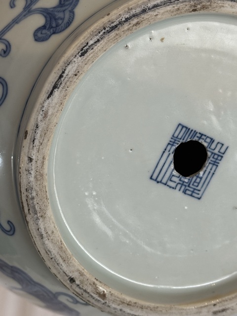 古玩陶瓷青花龍紋靈芝花雙象耳尊真品鑒賞圖