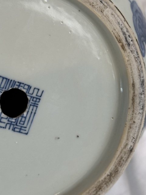 古玩陶瓷青花龍紋靈芝花雙象耳尊真品鑒賞圖