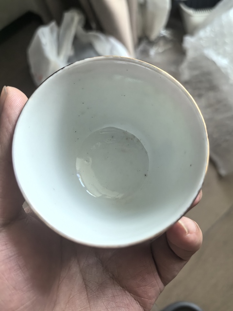 古玩陶瓷民國胭脂紅釉描金茶杯一對拍賣，當(dāng)前價(jià)格299元