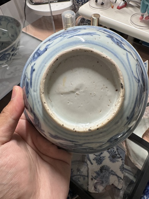 古玩陶瓷青花花卉紋碗真品鑒賞圖