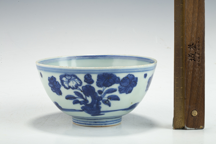 古玩陶瓷明晚·青花花卉紋碗拍賣，當前價格1152元