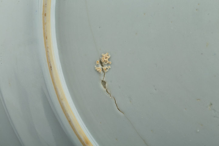 古玩陶瓷清早·青花樹石牡丹紋八方大盤拍賣，當前價格2664元