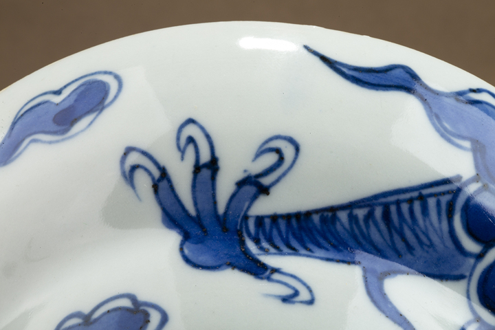 古玩陶瓷清雍正·青花過墻龍紋折腰碗真品鑒賞圖