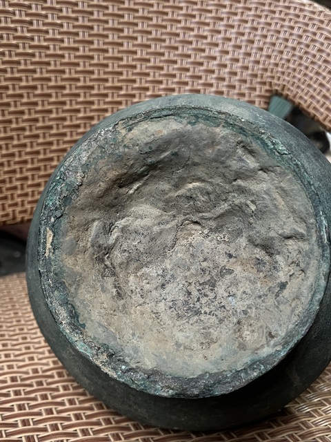 古玩銅器秦代蒜頭瓶真品鑒賞圖