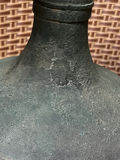 古玩銅器秦代蒜頭瓶真品鑒賞圖