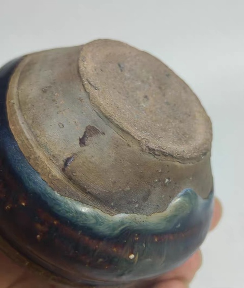 古玩陶瓷窯變黑釉油燈真品鑒賞圖