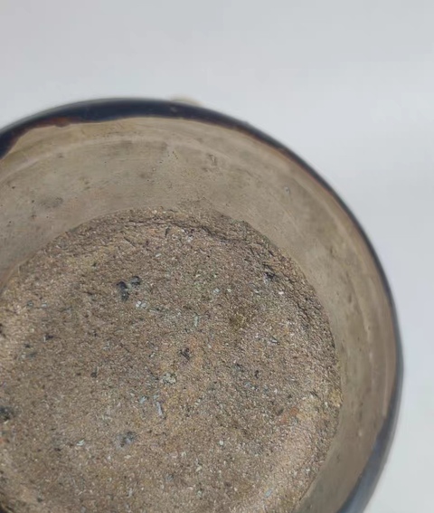 古玩陶瓷窯變黑釉油燈真品鑒賞圖