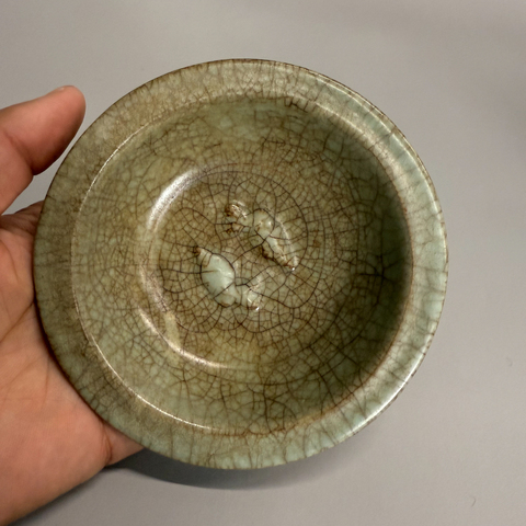 古玩陶瓷龍泉青瓷雙魚洗真品鑒賞圖