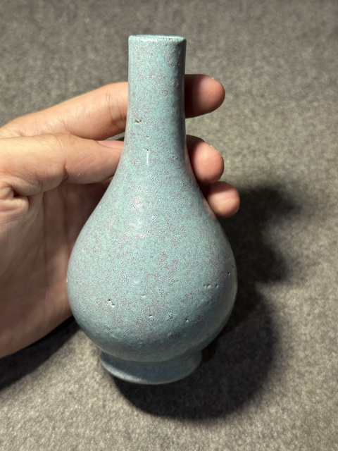 古玩陶瓷爐鈞釉錐把瓶真品鑒賞圖