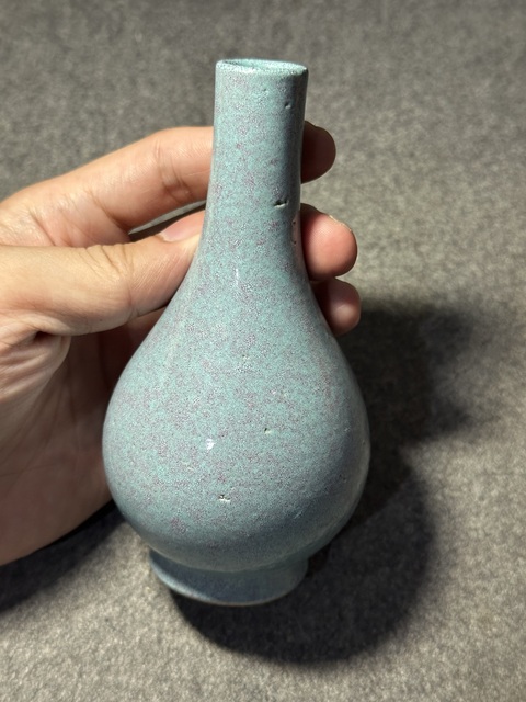 古玩陶瓷爐鈞釉錐把瓶真品鑒賞圖