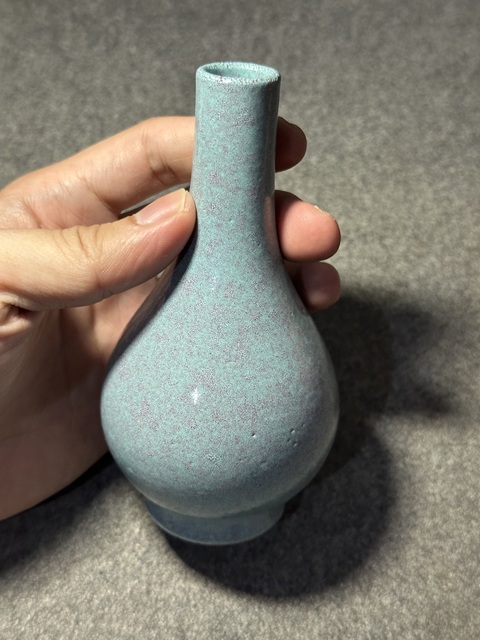 古玩陶瓷爐鈞釉錐把瓶真品鑒賞圖
