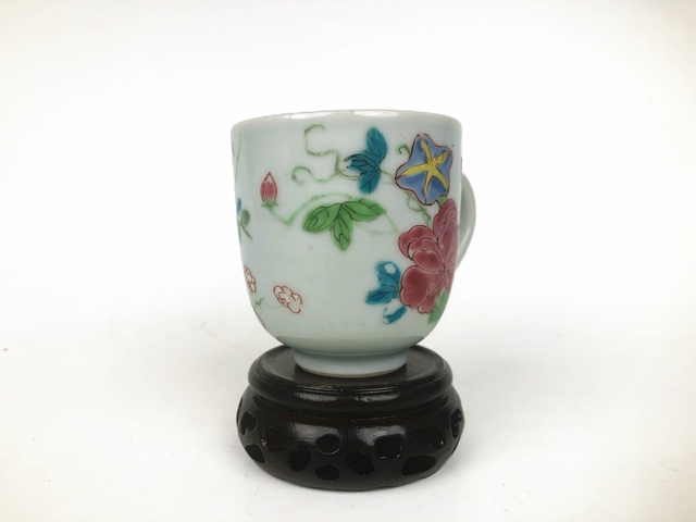 古玩陶瓷清雍正·粉彩牽牛花紋杯拍賣，當前價格288元