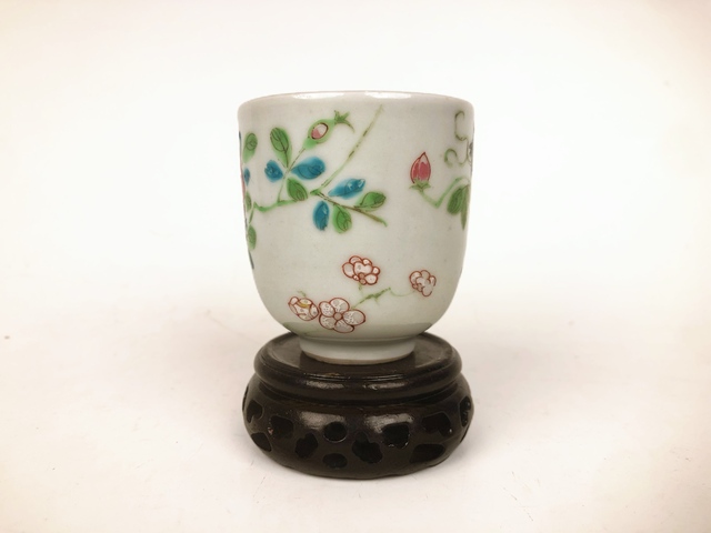 古玩陶瓷清雍正·粉彩牽牛花紋杯拍賣，當前價格288元