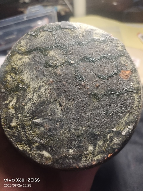 古玩陶瓷紅土黑陶撇口瓶（溫度導(dǎo)致）真品鑒賞圖