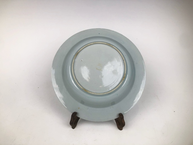 古玩陶瓷清早期·青花博古花卉紋盤真品鑒賞圖