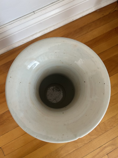 古玩陶瓷青花纏枝蓮喜字花觚真品鑒賞圖